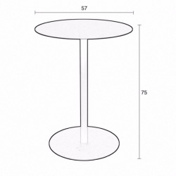 Table bistro SNOW noire - Ø 57cm - ZUIVER