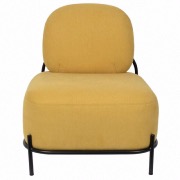 Fauteuil design en tissu Polly - jaune