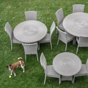 Table de jardin Cigale ronde diam. 110 cm coloris galet - Kok