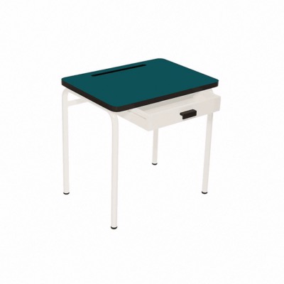 Bureau d’écolier enfant Régine – uni Bleu Canard Pieds Blancs - LES GAMBETTES