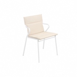 Fauteuil ANCONE structure acier galvanisé KAOLIN habillage toile HEDONA coloris ARGILE  