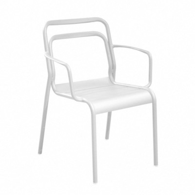 Fauteuil EOS châssis aluminium  epoxy blanc empilable 