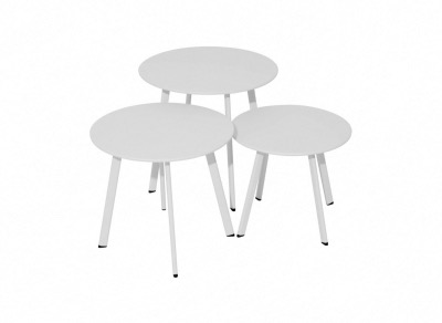 TABLE MASSAI 40, chassis acier epoxy couleur BLANC 40x35 H cm Proloisirs