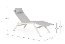 Chaise Longue KRION Lunar, aluminium, dim : L65,5 x P177 x H105 Andrea Bizzotto