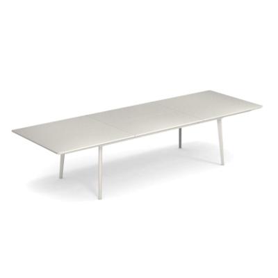 Table PLUS4 allongeable 220/330x110 haut 76cm plateau plein en acier coloris blanc mat Emu