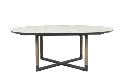 Table repas BASTINGAGE aluminium GRIS, duratek Plateau HPL beton ciré - 12 personnes Les Jardins