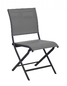 Chaise pliante ELEGANCE aluminium Graphite/Graphite - Océo