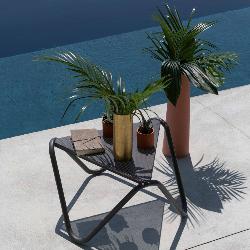 Table basse VOGUE perforée empilable structure acier coloris Noir