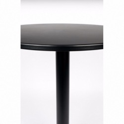 Table Bistro METSU - en acier laqué époxy NOIR - Ø 70 cm - ZUIVER