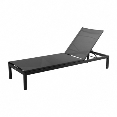 Lit de soleil THEMA châssis aluminium époxy GREY toile textilène GRIS 