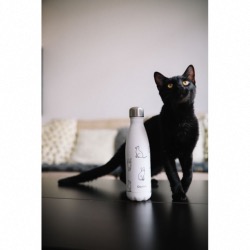 Bouteille isotheme collection PRETTY CATS coloris blanc, 500ml