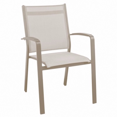 Fauteuil Cosmo champagne/kaki, empilable - GARDEN ART