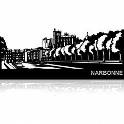 Decoration murale Skyline NARBONNE 40cm en métal decoupe 