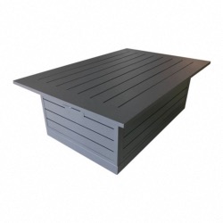 Table basse CASTILLE 120X80X (41/65) cm en aluminium coloris GRIS OCEO