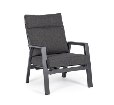 Fauteuil Inclinable KLEDI Anthracite, structure aluminium, dim : L72xP81xH98 Andrea Bizzotto