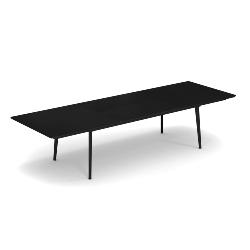 Table PLUS4 allongeable 220/330x110 haut 76cm plateau plein en acier coloris NOIR mat Emu