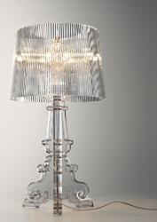 Lampe BOURGIE cristal transparent avec variateur de lumière, H : 78cm Kartell