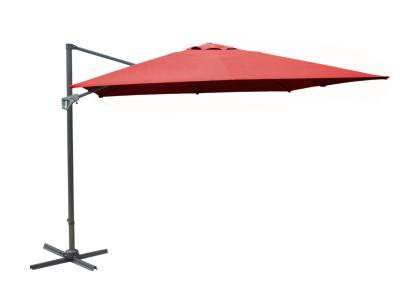 Parasol déporté alu 3x3 NH ROYAL, toile polyester 210gr ROUGE