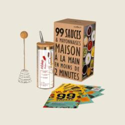 Shaker 99 sauces :  vinaigrettes, mayonnaises + fouet emulsion faciloe + livret de 99 recettes