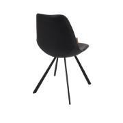 Chaise FRANKY piètement en acier noir assise en tissu polyuréthane coloris black