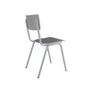 Chaise ECOLE coloris gris, châssis en acier, dossier et assise en contreplaque avec hpl