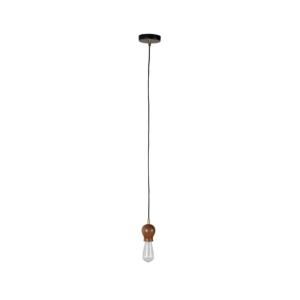 LAMPE suspension SOLO, bois de sheesham massif avec plateau en laiton 170 cm