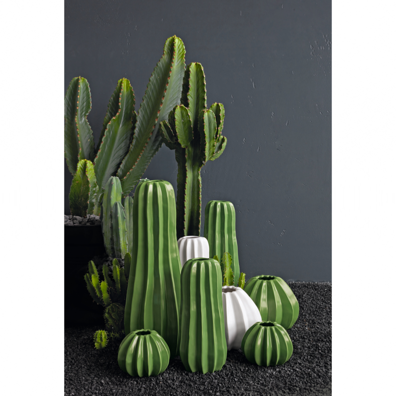 vase cactus, vert d. 17 cm, h. 14 cm vert mat ASA