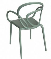 Chaise LOOP en polypropylene coloris vert sauge design FRONT Marque Qeeboo