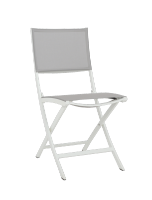 Chaise pliante AMAKA blanc/gris clair LES JARDINS
