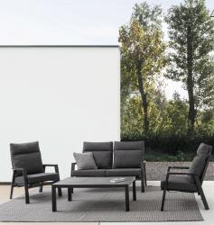 Canapé inclinable KLEDI Anthracite, structure aluminium L152xP81xH98 H/assise 46cm Andrea Bizzotto