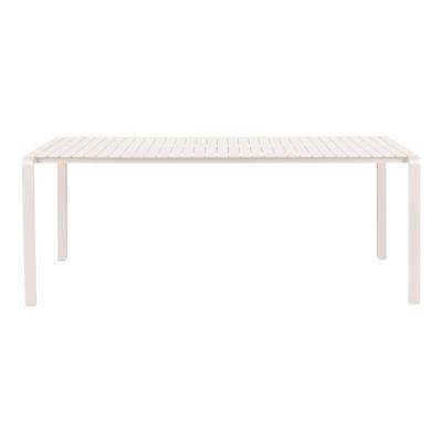 Table repas VONDEL en aluminium ARGILE Blanc  L214XP96,7XH75cm Zuiver