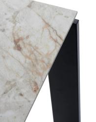 Table FOUR 190x90 cm Symphonie Noir Grès finition Marbre, Pieds Acier verni