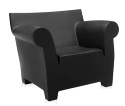 Fauteuil BUBBLE CLUB noir mat en polyethylene teinté dans la masse Kartell