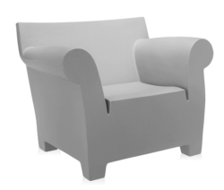 Fauteuil BUBBLE CLUB gris clair en polyethylene dans la masse Kartell