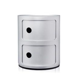 Meuble COMPONIBILI coloris argent, 2 tiroirs L32XH40cm Kartell