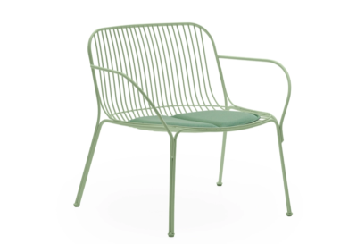 Fauteuil Lounge HIRAY vert en acier zingué peint, L73cmXH68XP65cm Kartell