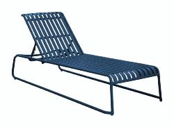 Lit VERO chassis aluminium BLEU, dossier réglable en 5 positions dimensions : 185x69x80 cm