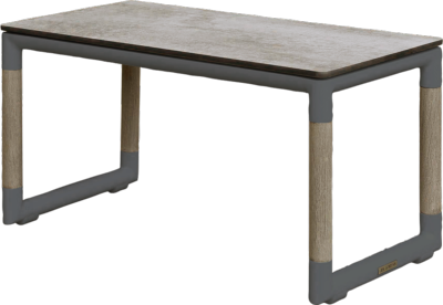 Table basse BASTINGAGE S, Aluminium GRIS ESPACE, Duratek, plateau HPL BETON CIRE Les Jardins