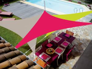 Voile Easy Sail triangulaire 3x3x3m coloris framboise