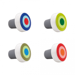 Set de 4 bouchons de bouteilles en porcelaine et silicone , lavable au lave vaiselle Remember