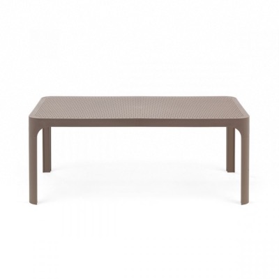 Table basse NET TABLE 100 en polypropylène coloris Taupe hauteur 40, longueur 100, largeur 60 Nardi