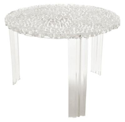 Table basse T-TABLE Ø50cm, H : 28cm coloris cristal Kartell