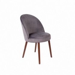 Chaise en velours gris Barbara - Dutchbone