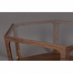 Table à café hexagonale en bois et verre SITA - DUTCHBONE