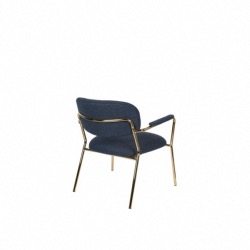 Fauteuil Lounge JOLIEN gold/darkblue Rembourrage en tissu mixte(95% polyester, 5% nylon) 