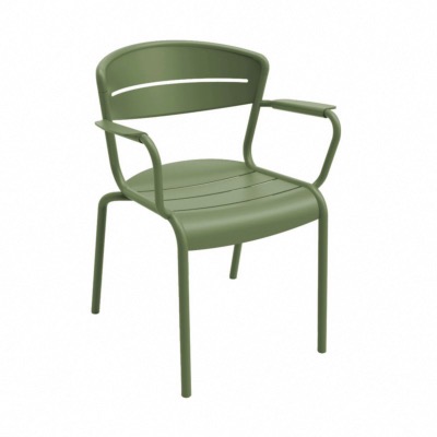 FAUTEUIL HAORA en aluminium coloris AMANDE empilable