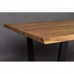 Table AKA L200 x P90 x H76 cm, plateau de table en bois d'accacia massif de 3,5 cm Dutchbone