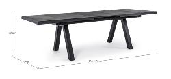 Table extensible KRION Anthracite, structure aluminium dim : L205/265 x P103 x H78cm Andrea Bizzotto