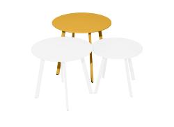 TABLE MASSAI 50, chassis acier epoxy couleur MIEL 50X43 H cm