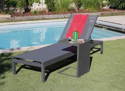 Table LOU SIDE châssis alu époxy GREY lattes alu table 2 positions 57x40x40 ou 40x40x57